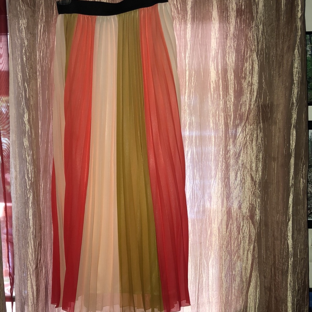 Broom stick pleated skirt
